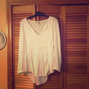 Lucky Brand Linen/Rayon Mix Knit Blouse